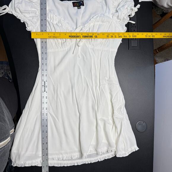 Y2K Delias Dolls Kill Babydoll Mini Dress Womens M White Croquette Milkmaid NWT - Picture 9 of 9